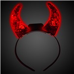 LED Red Crystal Devil Horns Headband